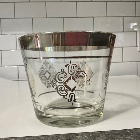 VTG Silver Glass Dorothy Thorpe Style Ice Bucket Barware - Picture 4 of 6